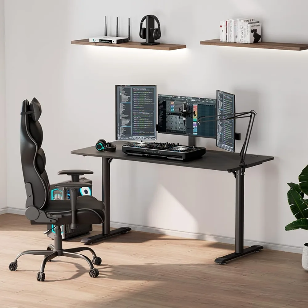 EUREKA ERGONOMİK Oyun Masası, 60 İnç Büyük Ev Ofis bilgisayar masası PC Gamer Öğrenciler Çalışma Yazma Çalışma Sağlam Modern