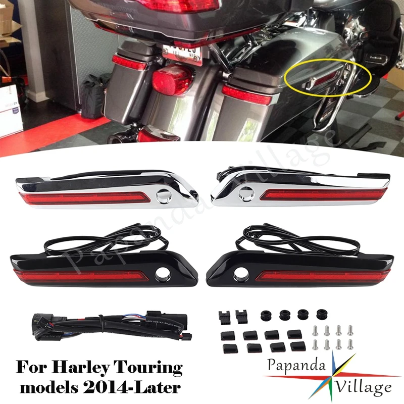 Motosiklet LED Heybe reflektörler Mandalı Akan Fren Dönüş sinyal ışıkları İçin Harley Electra Glide Ultra Sınırlı FLHTK FLHTKL