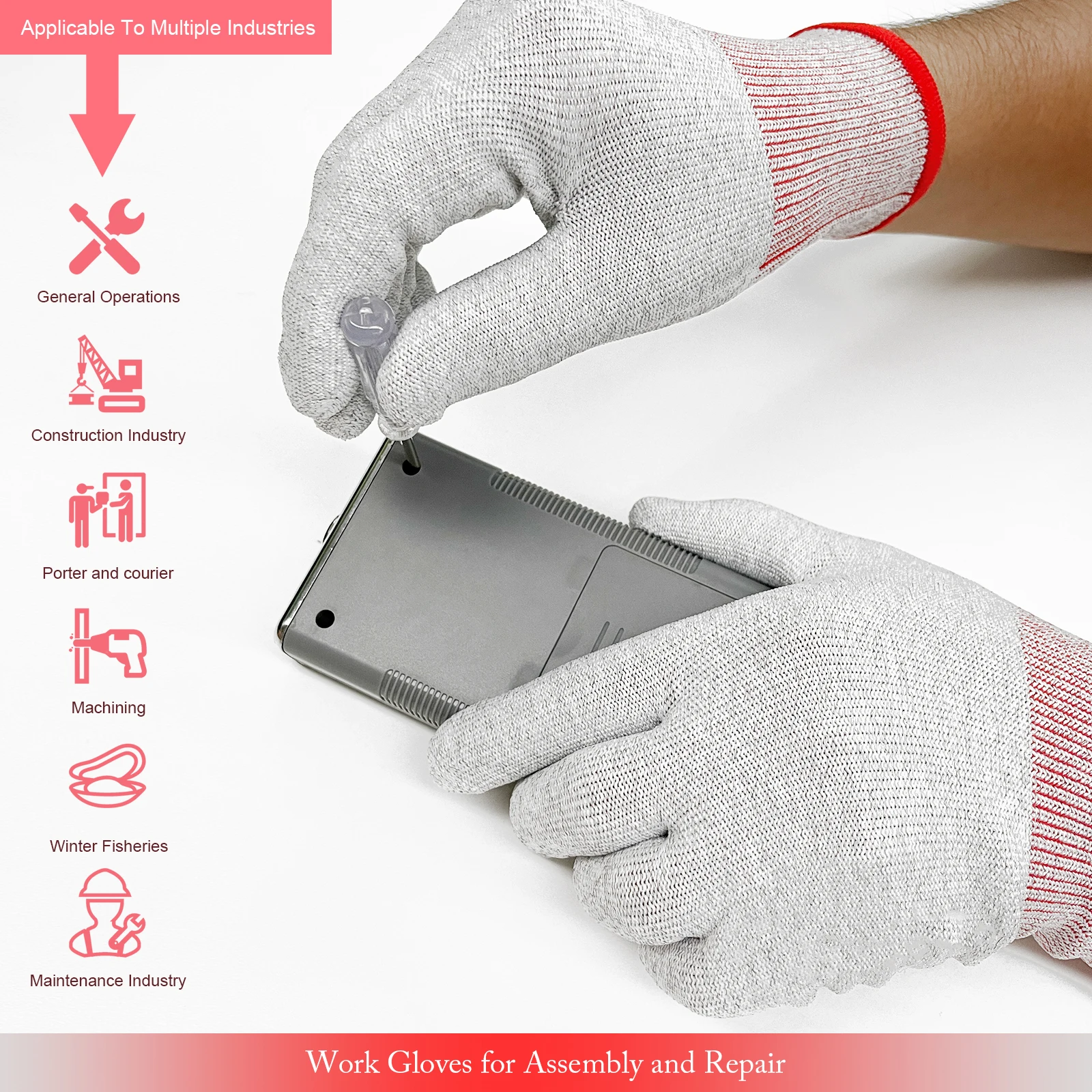 FOSHIO Süper Kalın Anti-Statik Araba yıkama eldivenleri Kesim Dayanıklı naylon eldiven Vinil Wrap Film Renklendirme Endüstriyel Çalışma El Koruyucu