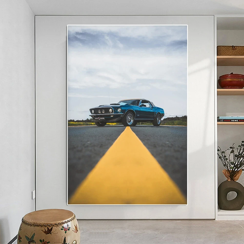 Vintage Klasik Spor Araba Posteri ve Baskı Modern Lüks Yarış Tuval Boyama Supercar Seyahat Duvar Sanatı Oturma Odası Ev Dekor