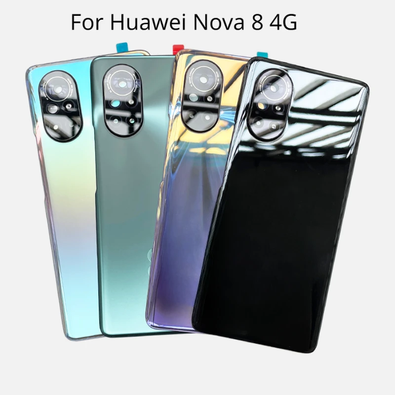 Huawei Nova için 8 4G Arka Pil Kapağı Arka Kapı Kasa Arka Pil Konut Nova 8 5G Yedek Parçalar Kamera Lens