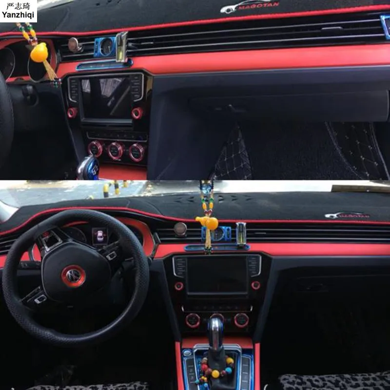 Iç Merkezi Kontrol Paneli Karbon Fiber Koruma Çıkartmalar Ve Çıkartmaları Araba styling VW Volkswagen Passat İçin B8 sedan