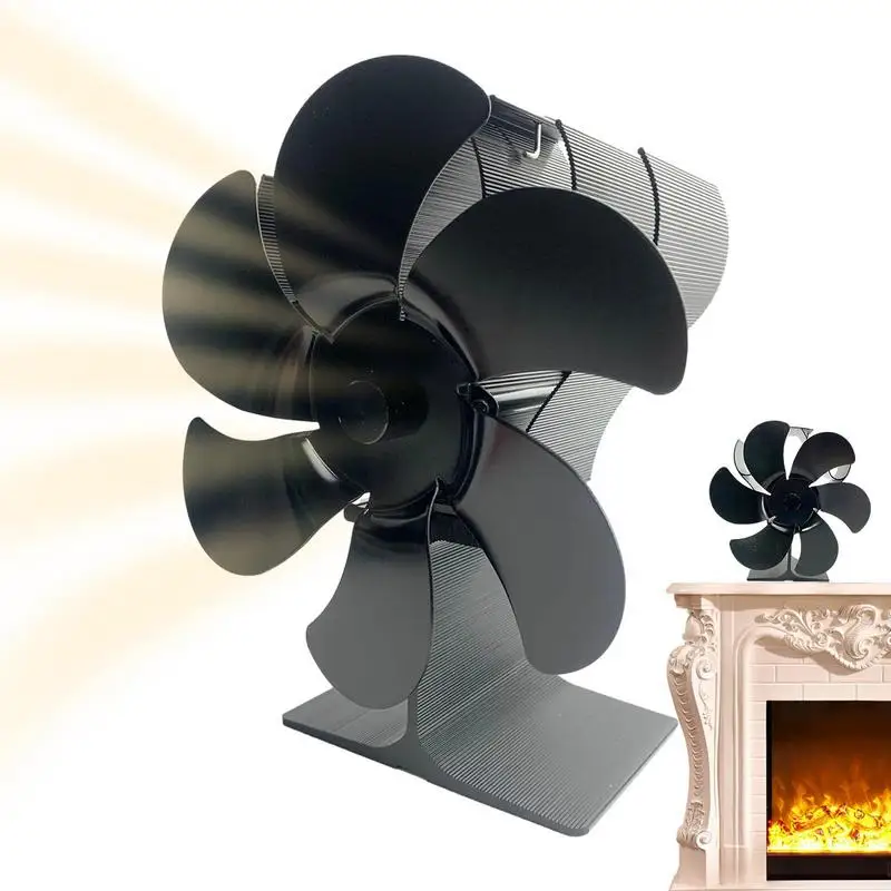 Isı Powered Fan 6 yaprakları sessiz çalışma eko şömine Fan alüminyum taşıma kolu olmayan elektrikli ısı Powered Fan