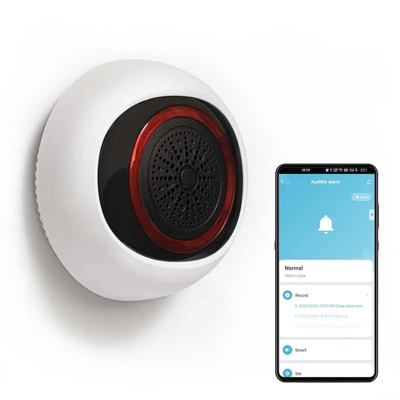 Tuya ZigBee 100db Ses ve Flaş ışığı siren alarmı mobil uygulama Kontrolü Akıllı Bağlantı ile Tuya Kapı Sensörü Güvenlik