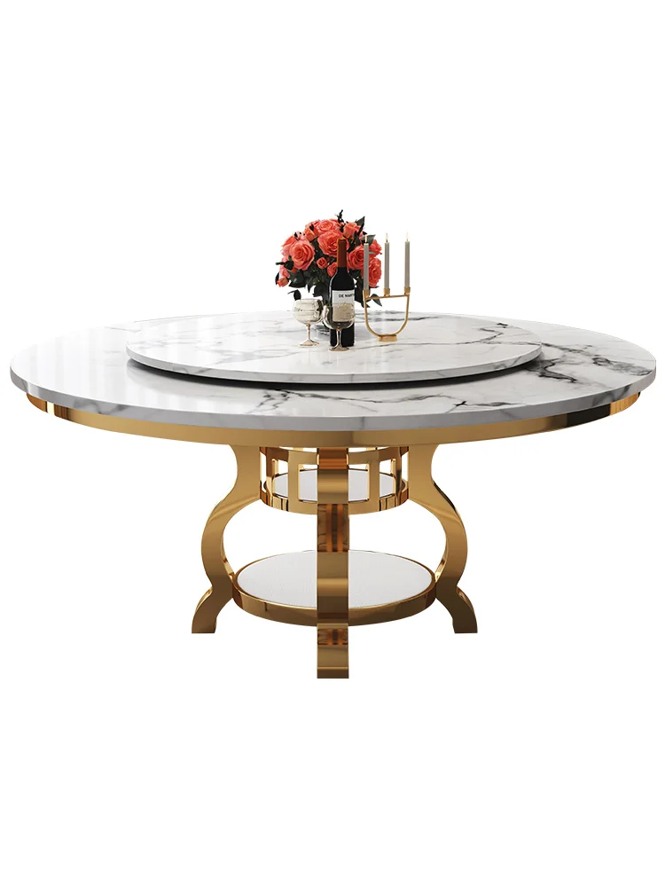 Basit post-modern ev yüksek dereceli yuvarlak yemek masası ve döner tablalı sandalye kombine yemek masası