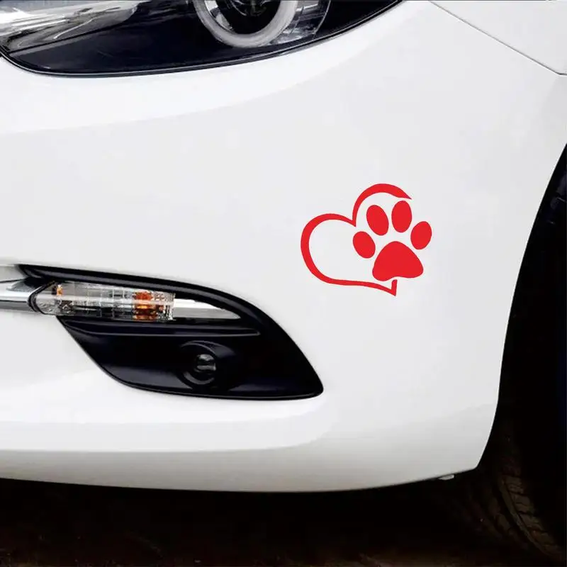 Kalp Çıkartmaları Arabalar İçin Pencere Su Geçirmez Etiket Çıkartmaları Köpek Pençe Baskı Vinil Araba Sticker Yapıştırıcı Arabalar Kamyonlar Motosikletler