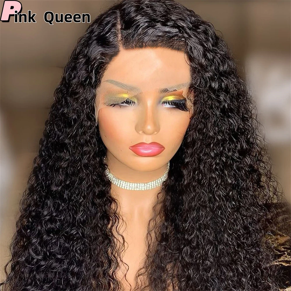 Kinky Kıvırcık İsıya Dayanıklı Sentetik Saç Dantel ön peruk Cosplay ön peruk Siyah Kadınlar İçin postiş Dantel parçası el kancası