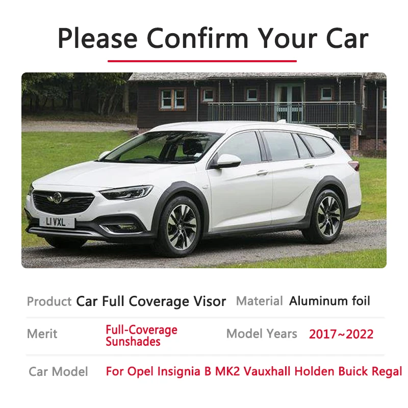 Araba Tam Kapsama Güneşlik Opel Insignia İçin B MK2 Vauxhall ZB Holden Buick Regal Z18 2017 ~ 2022 Anti-UV Aksesuarları Pencere Siperliği