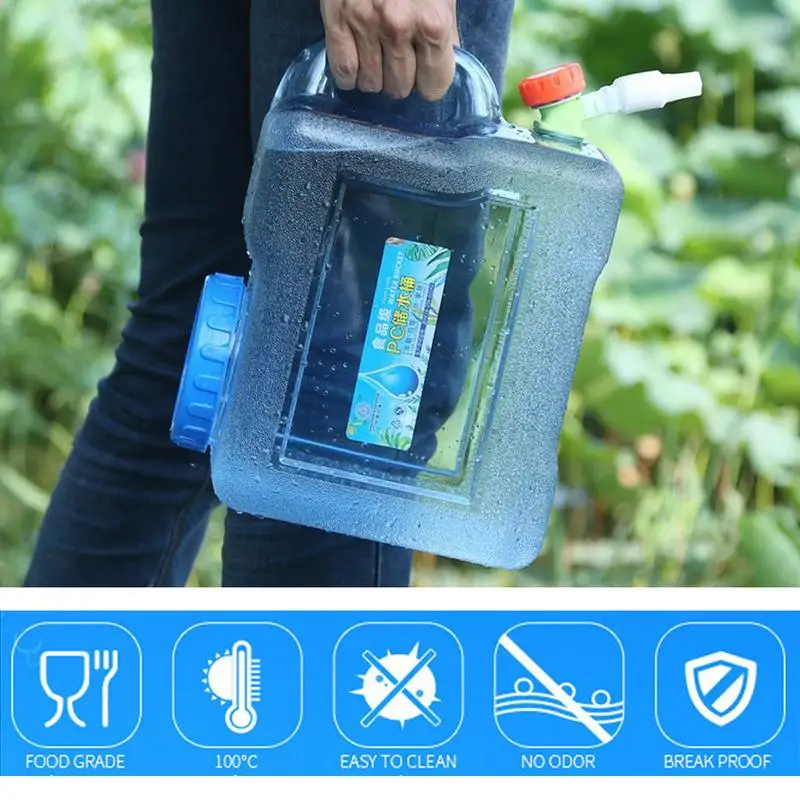 18L Litre Gıda Sınıfı PC su deposu Araba su sürahisi Konteyner Emzik İle taşınabilir kılıf Açık Piknik Araba İçin Uygun Evler