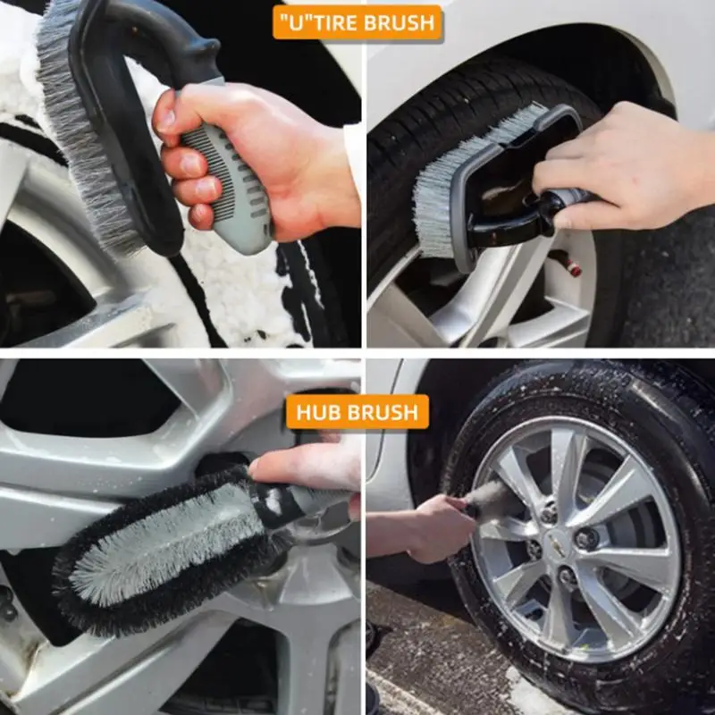 Araba Detaylandırma Fırçaları evrensel araba yıkama Kiti Parlatma Temizleme Fırçası Seti otomobil iç dış parlatma aksesuarları