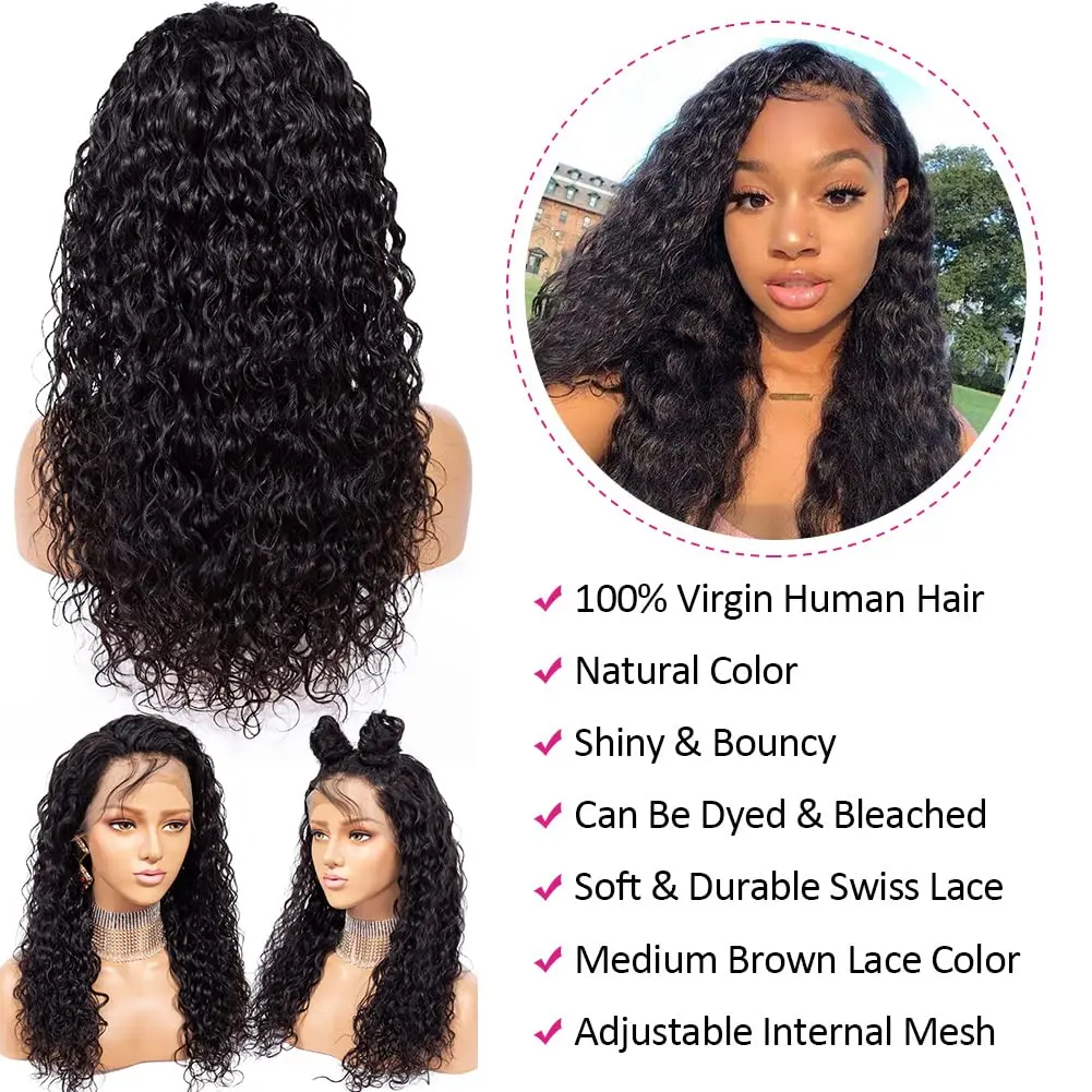 13x4 Su Dalgası dantel ön peruk s insan saçı Ön Koparıp HD Şeffaf insan saçı peruk Siyah Kadınlar İçin Bebek Saç ile Renk #1B