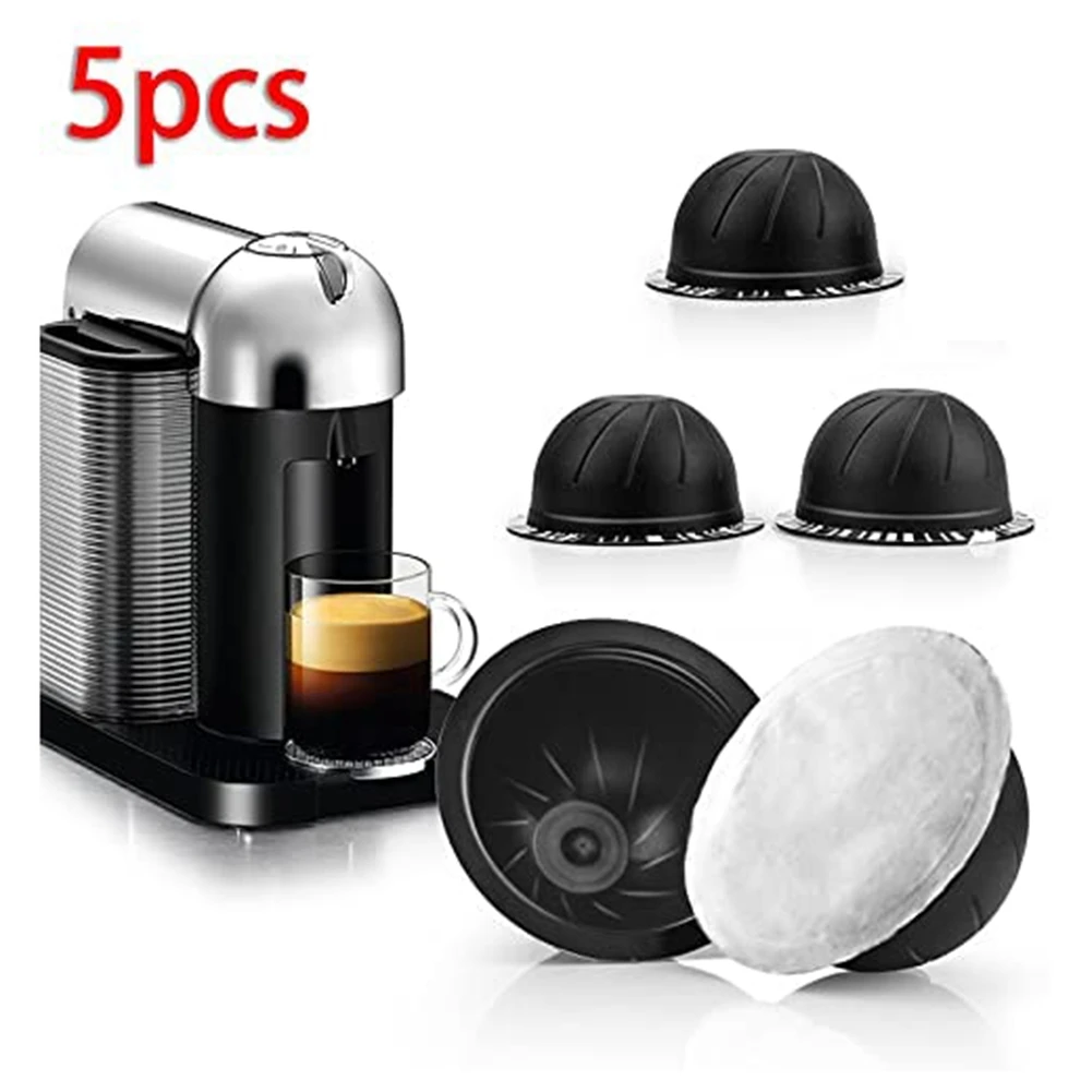 5 ADET Kullanımlık Kahve Kapsül Nespresso Vertuo Vertuoline Doldurulabilir Bakla 230ML