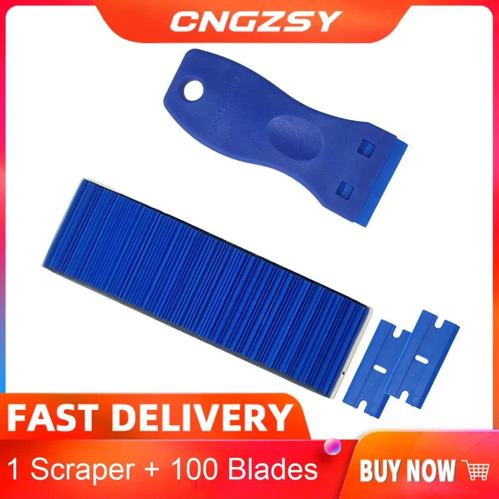 CNGZSY Otomatik yapışkan etiket Tutkal Kazıyıcı Plastik tıraş bıçağı Cam Pencere Temiz Spatula araba vinil filmi Film Silecek E14B