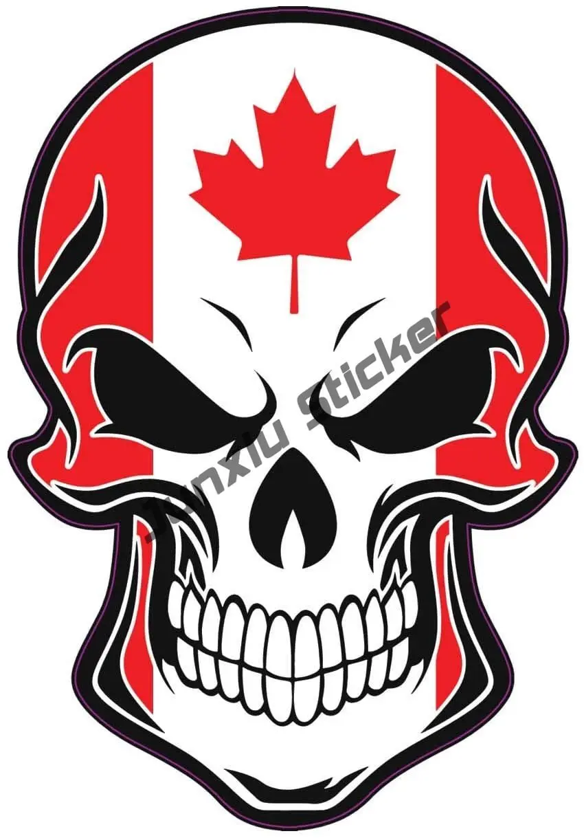 Yaratıcı Çıkartmalar Kanada Bayrağı Çıkartması Yuvarlak Kanada Sticker Vinil Çıkartması Kanada Akçaağaç Araba Motosiklet Logosu Çıkartması Tutkal Sticker KK