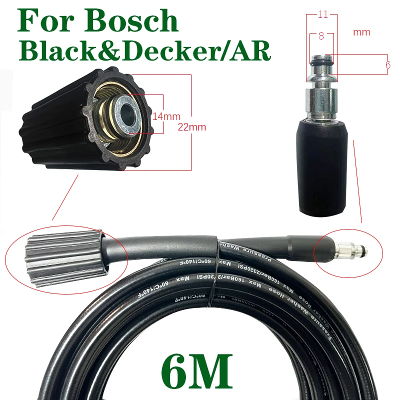 yüksek kaliteli Yüksek Basınçlı Su Temizleme 6m Hortum Boru püskürtme tabancası Araçları r Bosch Black & Decker Makita