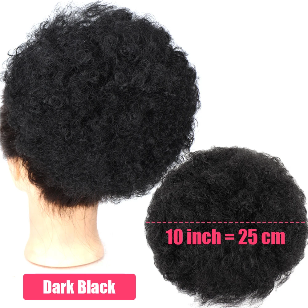 120g Büyük İpli Topuz Afrika Amerikan Büyük Puf Chignon Wrap saç parçaları Afro Siyah Kıvırcık Uzatma At Kuyruğu Kadınlar İçin