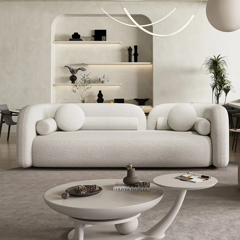 Iskandinav modern kavisli çok kişi kanepe, oturma odası, giyim mağazası, bekleme alanı, yaratıcı çay masası ve kanepe kombinasyonu