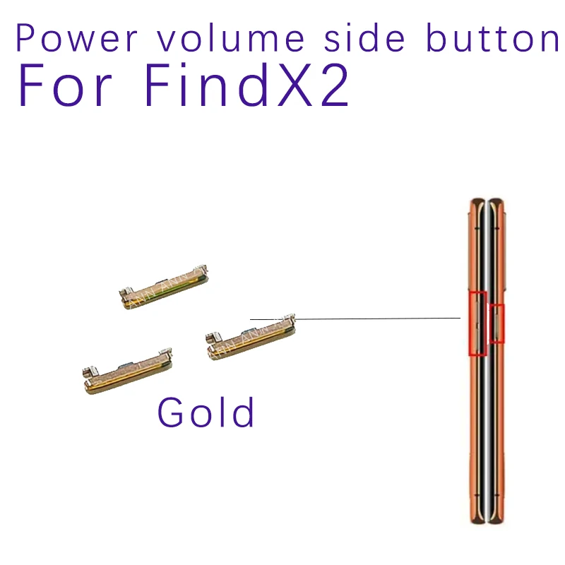 OPPO Find X2 İçin Güç Ses Düğmeleri Açık kapalı Güç Ses Yan Tuşları Küçük Düğmeler Parçaları