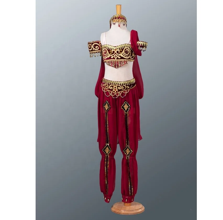 oryantal dans mısır kostüm Cezaevi pas de Deux özelleştirilmiş performans giyim Arap tarzı bölünmüş kostüm profesyonel
