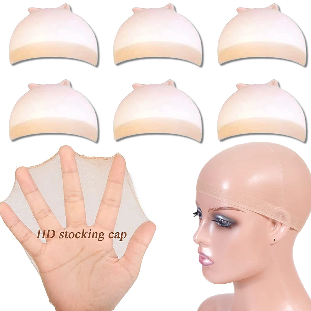 6 adet/grup Görünmez HD Peruk Kap Peruk Yapımı için Sıkı Naylon Peruk Kap Kadınlar için Cosplay Nefes Saç Net Ücretsiz Boyutu Profesyonel