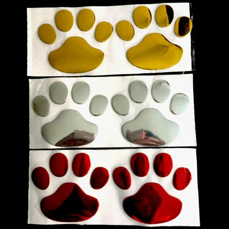 1 ~ 10 ADET Araba Çıkartmaları ve Çıkartmaları Pençe 3D Hayvan Köpek Kedi Ayı Ayak İzi Ayak İzi Çıkartması Araba Sticker Gümüş Kırmızı Siyah Altın