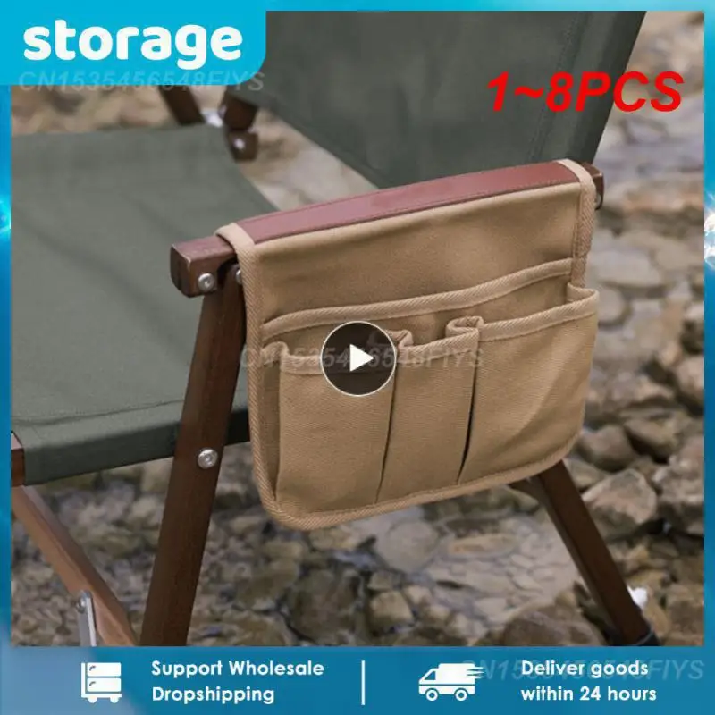 1~8 ADET kamp sandalyesi Kol Dayama Asılı Çanta Taşınabilir Aşınma Direnci saklama çantası Sandalye Yan Kılıfı Kol Dayama Çantası 4 Cepli