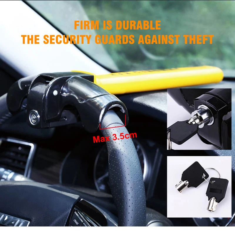 Evrensel Araba direksiyon Kilidi Ağır Anti-hırsızlık Araba / Van Güvenlik Döner direksiyon Kilidi Geliştirmek Otomobil Güvenlik