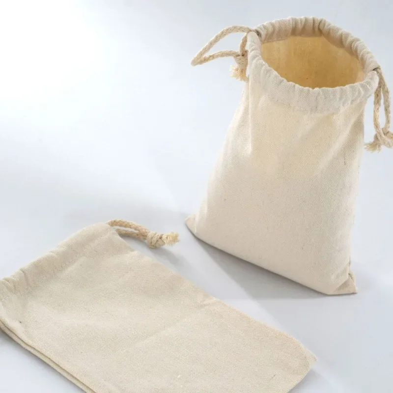 Basit tuval kafa takı ipli depolama paketi cep oyun takı çantası çok tahıl tuval demet küçük bez çanta