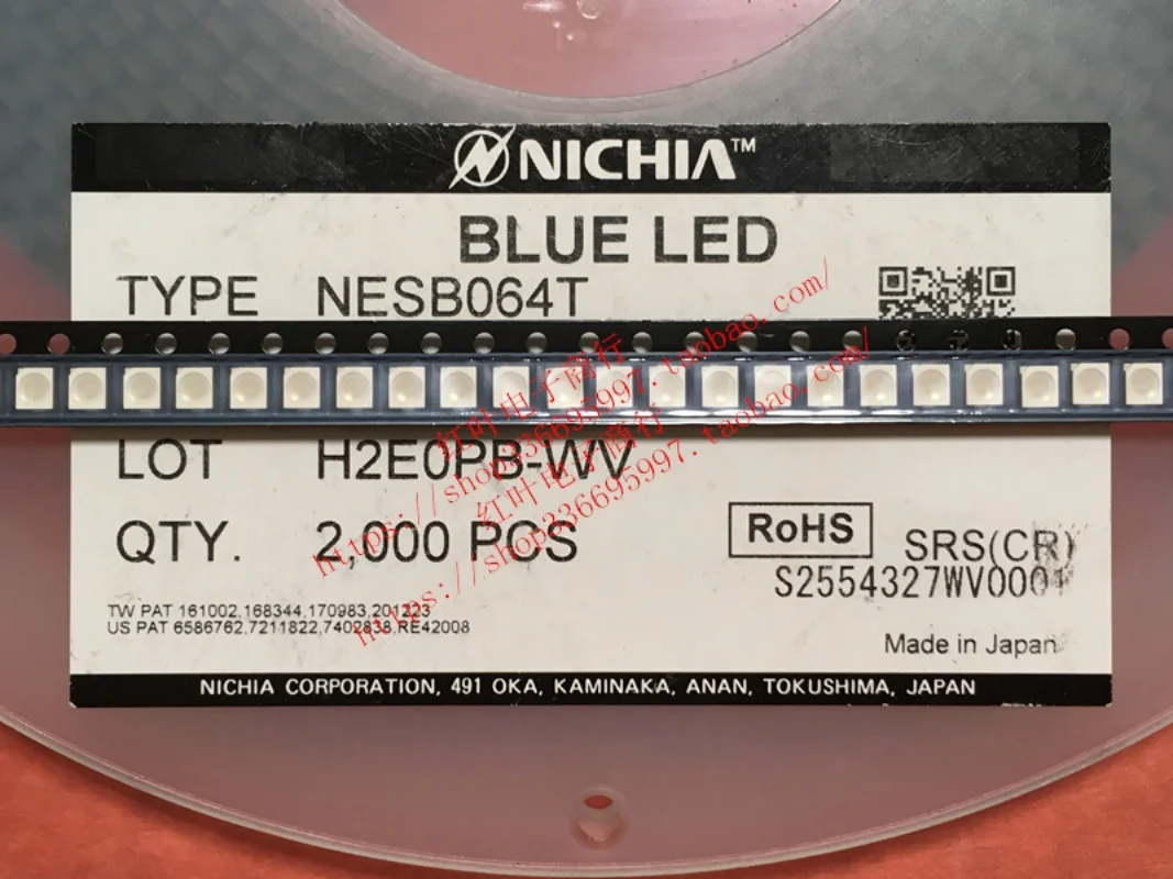 100 adet/Japonya Asya NESB064T yama 3528 parlak mavi ışık tüpü LED lamba yuvası otomotiv aletleri için