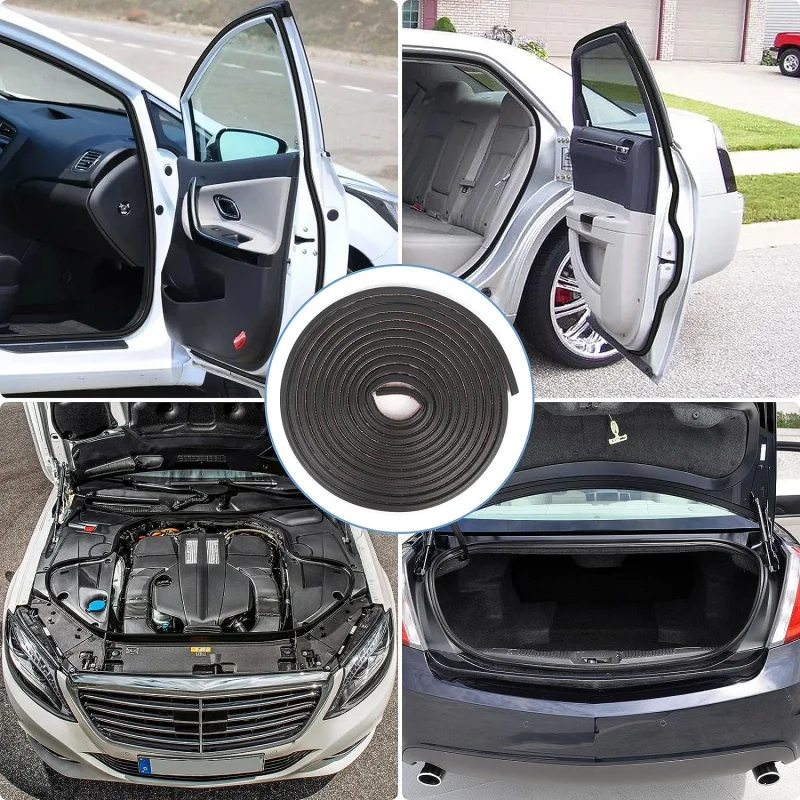 B Şekli Araba kapı contası Şeritler Sticker 5 Metre Weatherstrip Kauçuk Contalar Ses Yalıtımı Sızdırmazlık Otomobil Aksesuarları