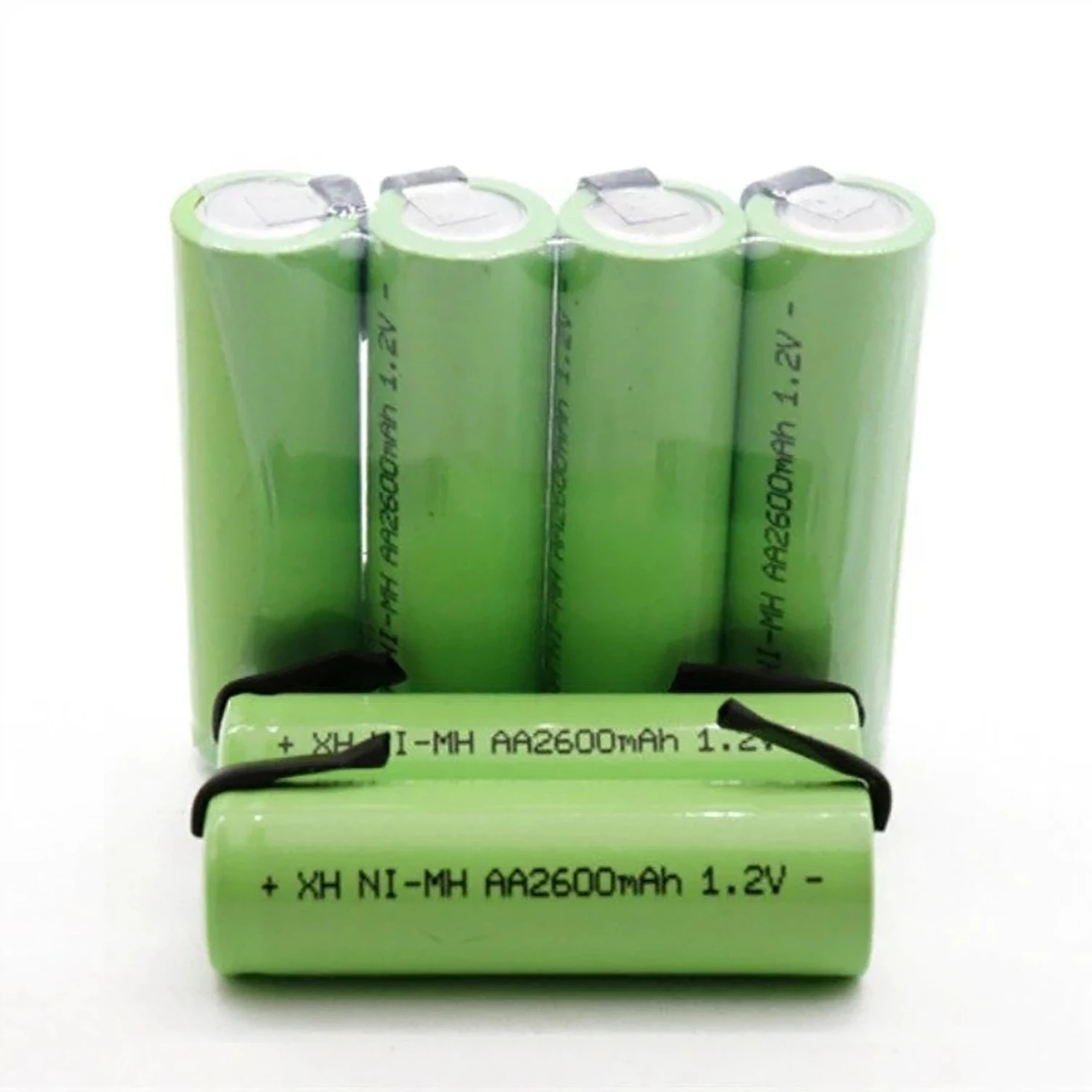 1,2 V AA Akku 2600mah NI-MH Zelle Grün Shell mit Schweißen Tabs für Philips Elektrische Rasierer  Zahnbürste