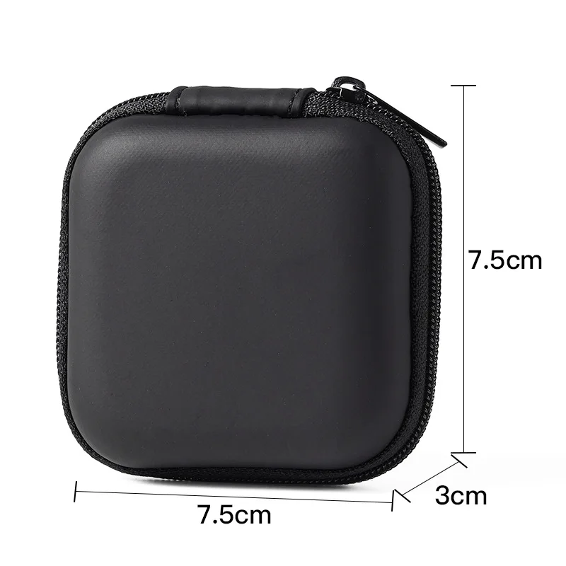 Mini Kulaklık saklama çantası Taşınabilir Darbeye Dayanıklı Sert Deri Koruyucu Kılıf Elektronik USB Veri Kablosu SD Kart Depolama ZİP Durumda