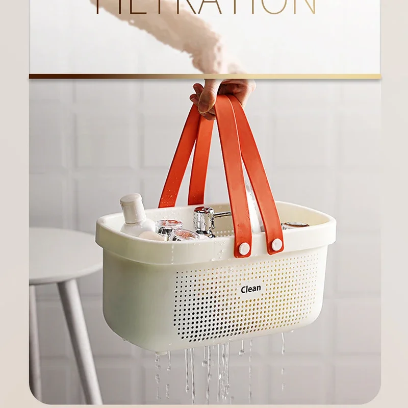 S / L Banyo Drenaj Sepeti Taşınabilir Depolama Sepeti Banyo Sepeti Rattan Plastik Banyo saklama kutusu Aperatif Kozmetik Yıkama saklama kutusu