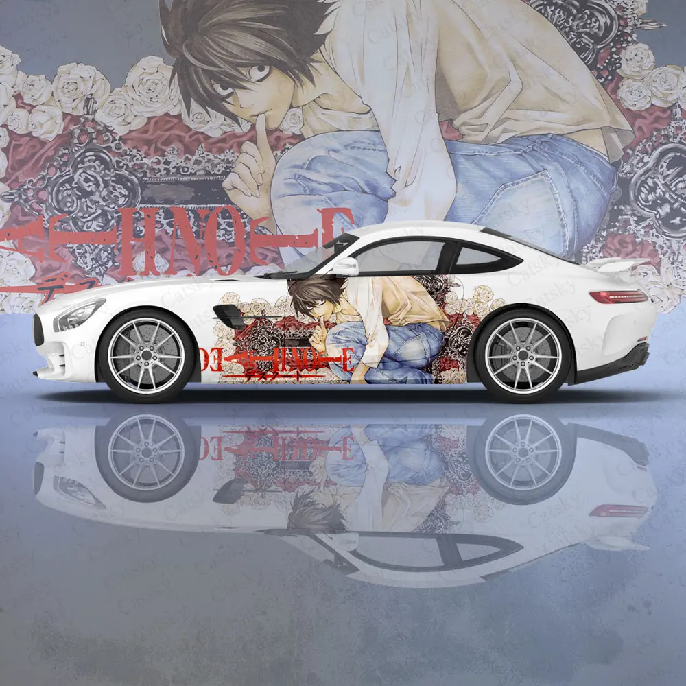 Özel Ölüm Notu Anime Araba Aksesuarları Vücut Sticker Anime Itasha Araba Yan çıkartma Vücut Sticker Araba Dekorasyon çıkartmaları