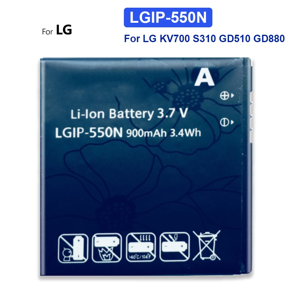 LGIP-550N Pil için LG KV700, S310, GD510, GD880 Mini, 900 mAh