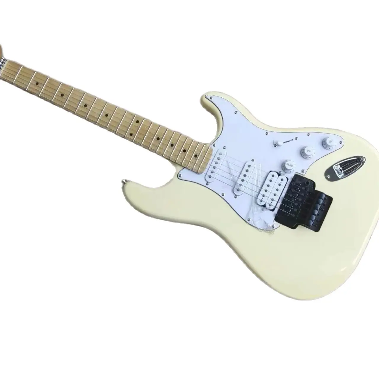 Süt sarı ST tremolo elektro gitar, SSH pikap, yüksek kaliteli, ücretsiz kargo