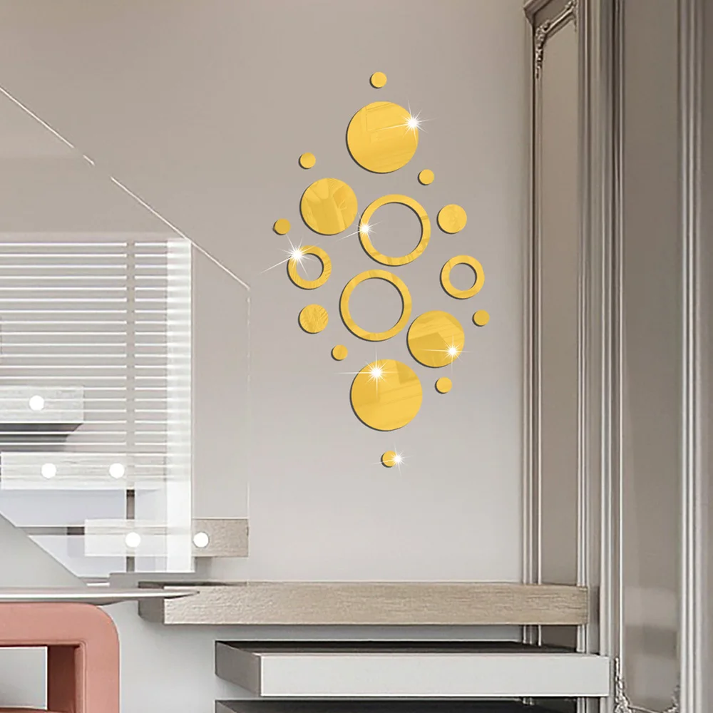 Yuvarlak Ayna Sticker Duvar Akrilik Kendinden yapışkanlı duvar çıkartmaları DIY Boncuk Odası Oturma Odası Ev Sanat Dekorasyon 3D Duvar Çıkartmaları