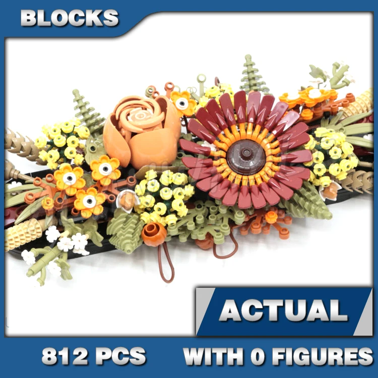 812 adet Yaratıcı Uzman Botanik Kurutulmuş Çiçek Centerpiece Masa Duvar Dekorasyonu 99032 oyuncak inşaat blokları Uyumlu Çocuklar Tuğla