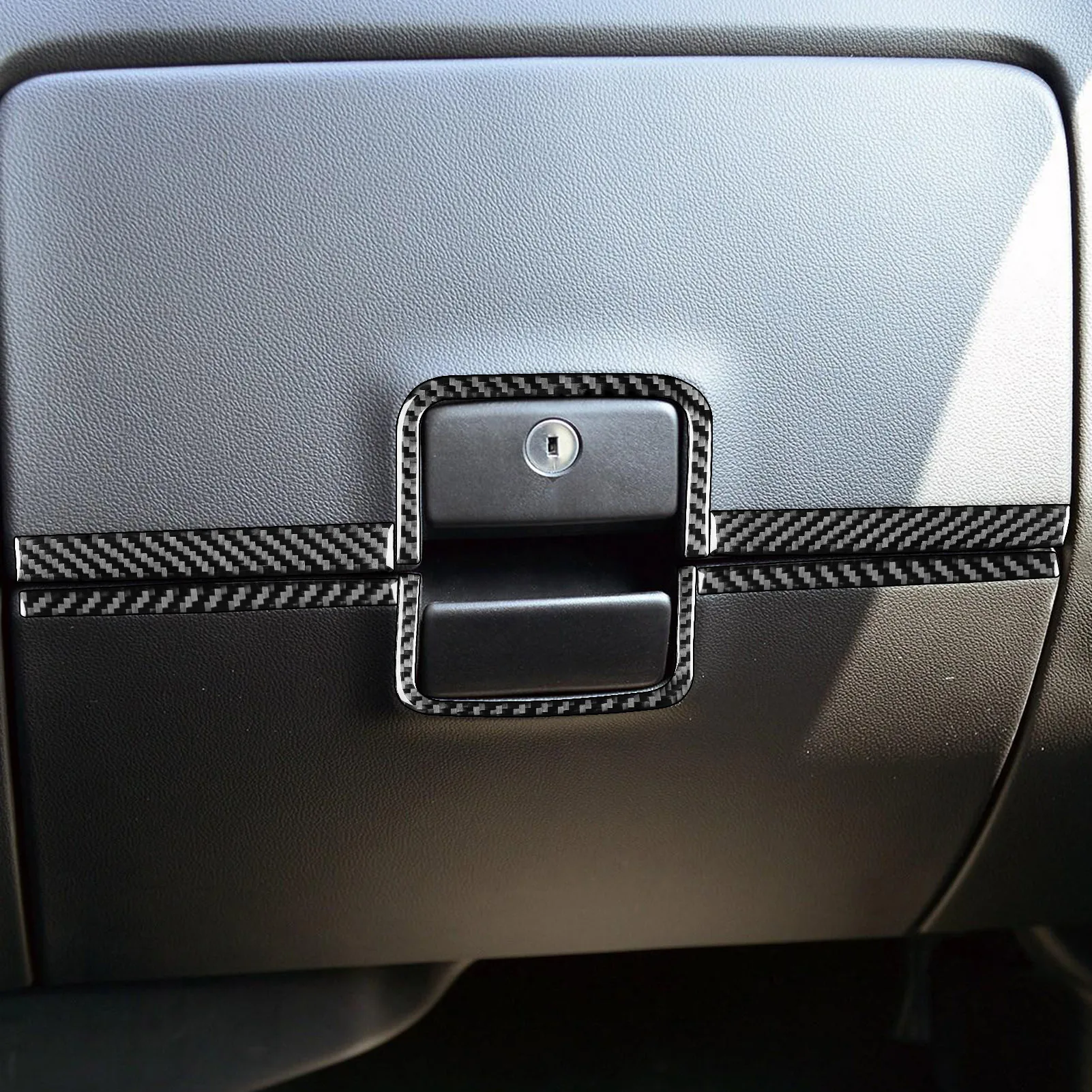 Chevrolet Silverado 1500 için GMC Sierra 1500 2014-2018 Karbon Fiber Co-pilot havasız ortam kabini Çektirme Trim Şeritler Araba İç Sticker