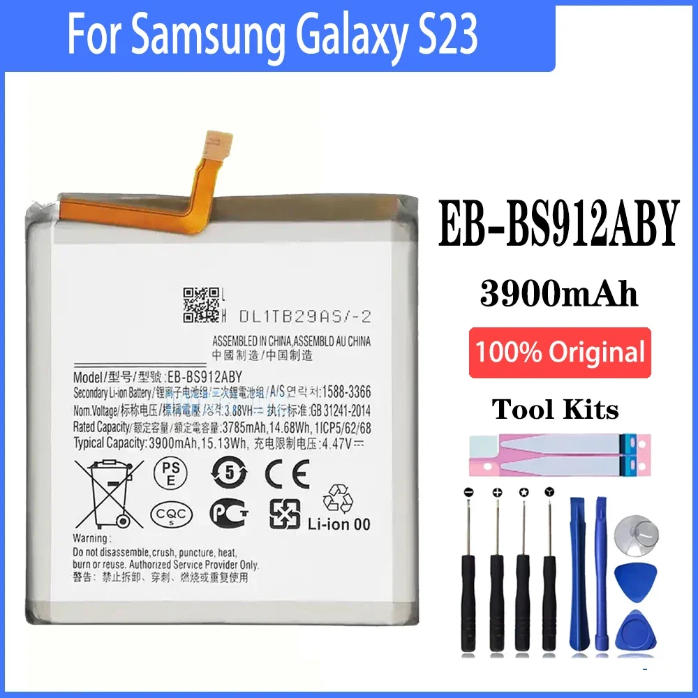 100 % yüksek kapasiteli EB-BS912ABY 3900mAh Pil Samsung Galaxy S23 SM-S911B Telefonu Değiştirme Araçları İle