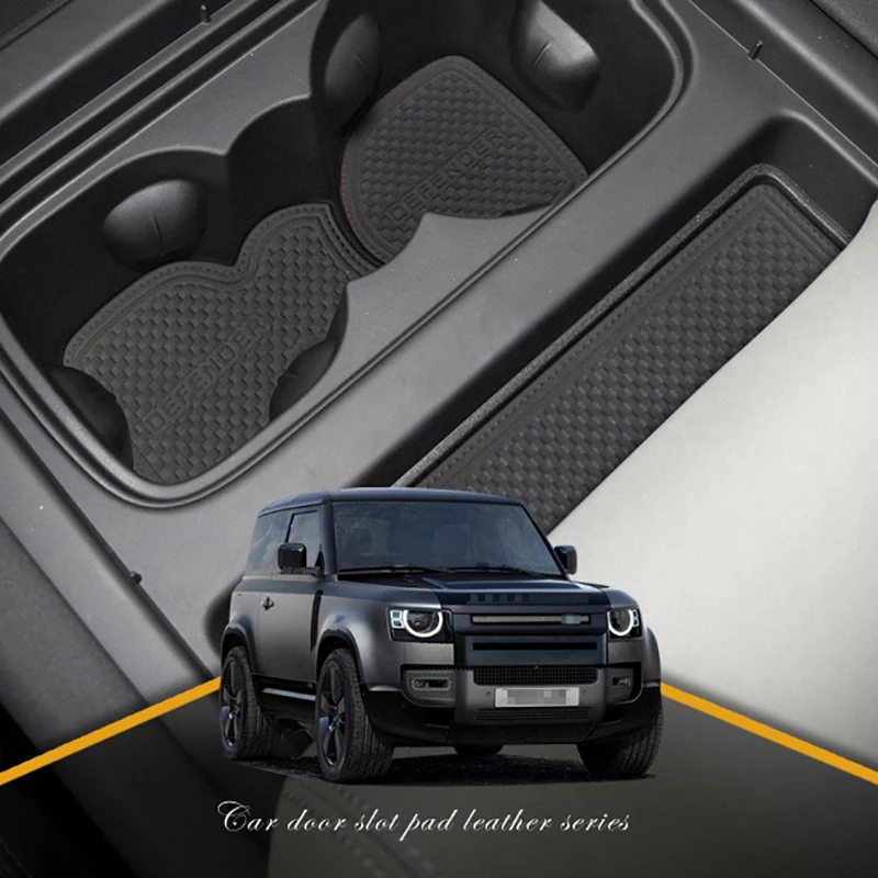 Kaymaz Kapısı Yuvası Mat Land Rover Defender 2020 - 2022 İçin Kapı Oluk Ped Deri Coaster Oto İç Aksesuarları