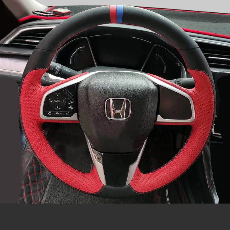 El Dikiş Araba direksiyon kılıfı Honda Accord CRV Civic Crider Breeze Hakiki Deri İç Koruyucu Araba Aksesuarları