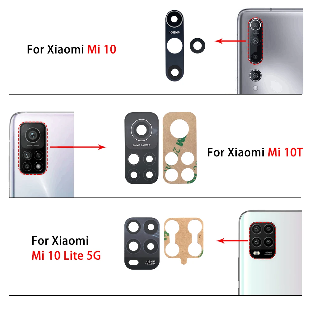 10 Adet Xiaomi Mi 12 11T 10 10T 11 Lite Pro Ultra Arka Arka Kamera Cam Lens Yapıştırıcı İle Tamir Kamera Cam Lens Aracı Parçası