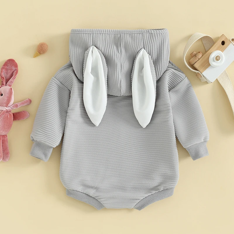 Bebek Kız Erkek Paskalya Kıyafet Yenidoğan Bunny Kostüm Toddler Uzun Kollu Tavşan Kulak Romper Bebek Giysileri