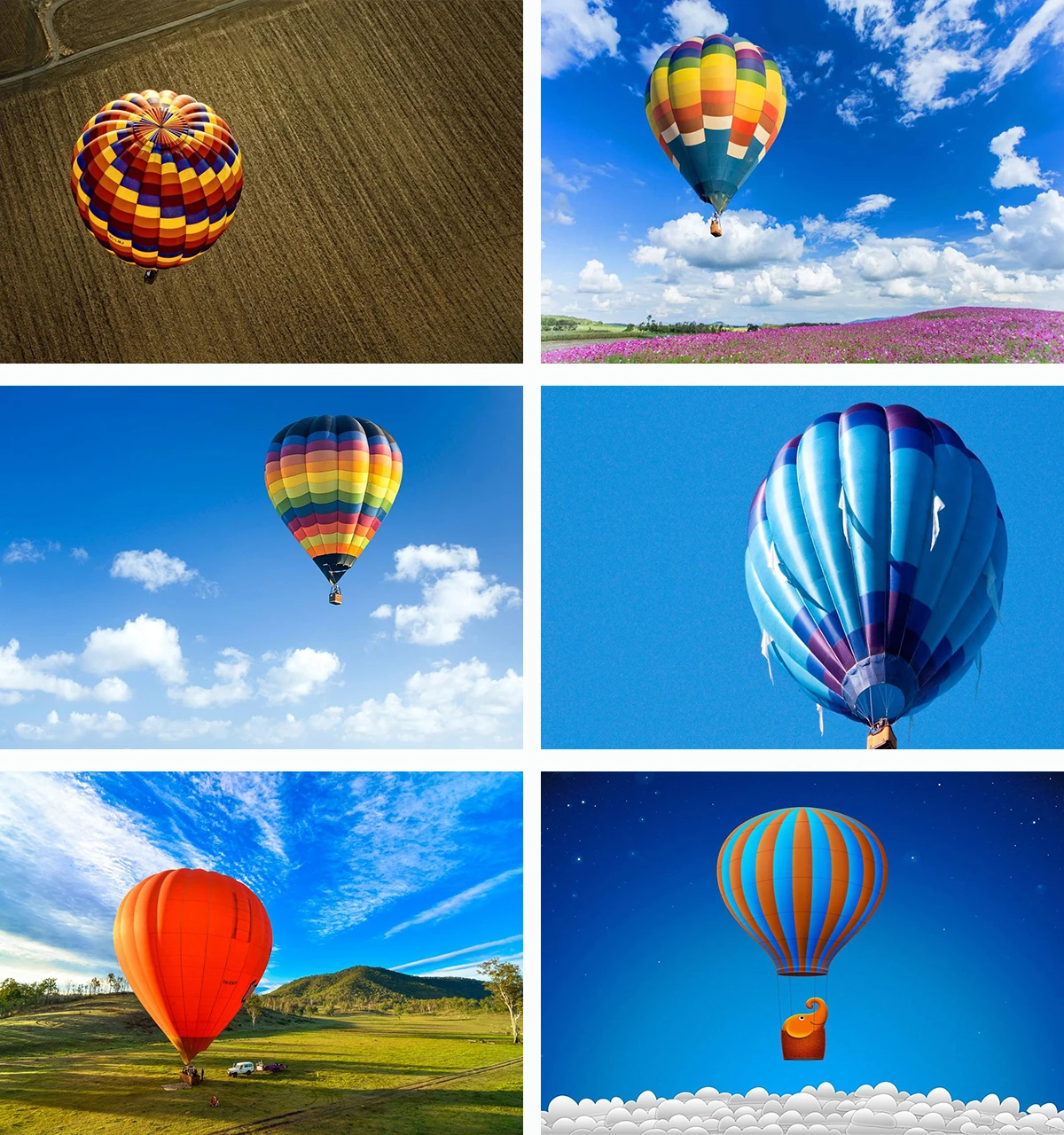Sıcak Hava Balon Zemin Renkli Gökkuşağı Gökyüzü Beyaz Bulutlar Fotoğraf Arka Plan Dağlar Doğal Peyzaj Uzay Seyahat Parti
