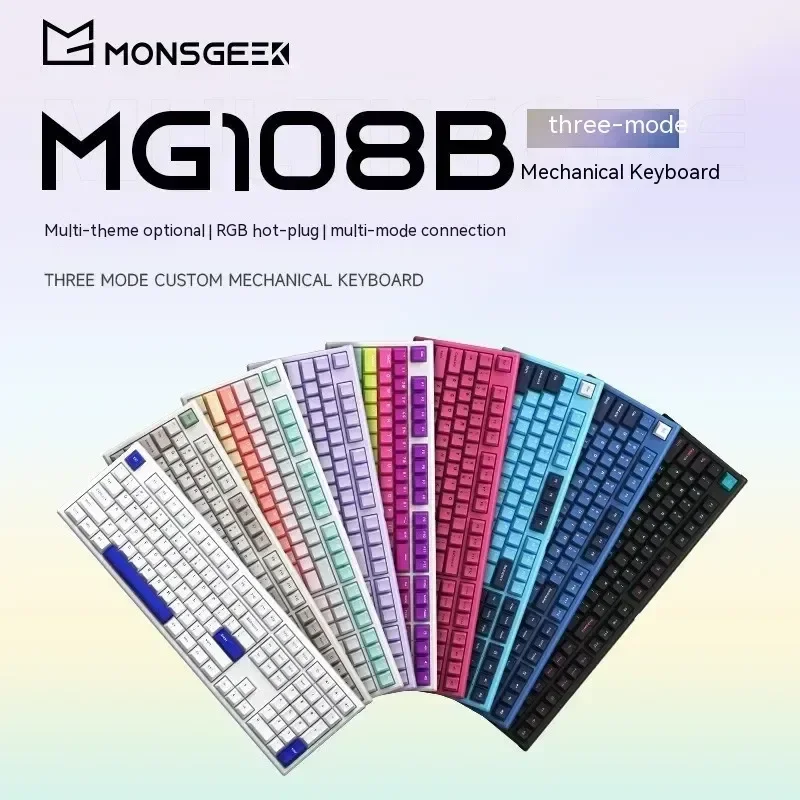 MONSGEEK MG108B Mekanik klavye 2.4 g kablosuz bluetooth Üç Modlu Rgb Sıcak Fiş Esports Oyunları Klavyeler Bilgisayar Aksesuarları