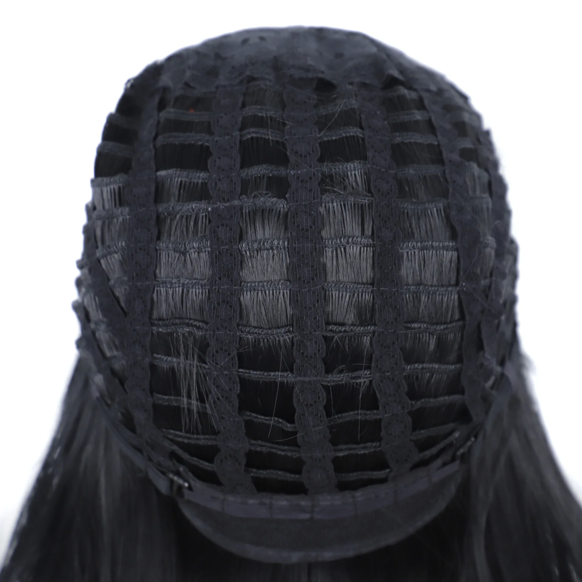 Uzun Düz Sentetik kahküllü peruk Koyu Siyah Saç Peruk Kadınlar için Cosplay Doğal Saç İsıya Dayanıklı Katmanlı Peruk
