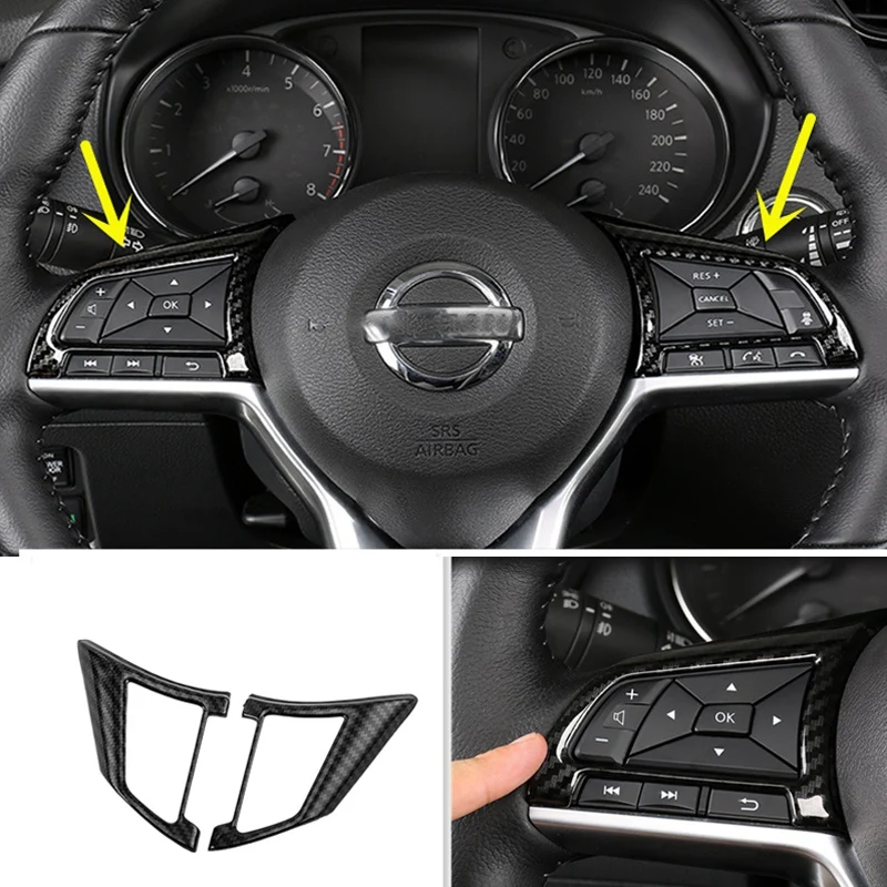 2 Adet Karbon Fiber Direksiyon Şerit Kapağı Trim Nissan Sentra 2020 2021 için