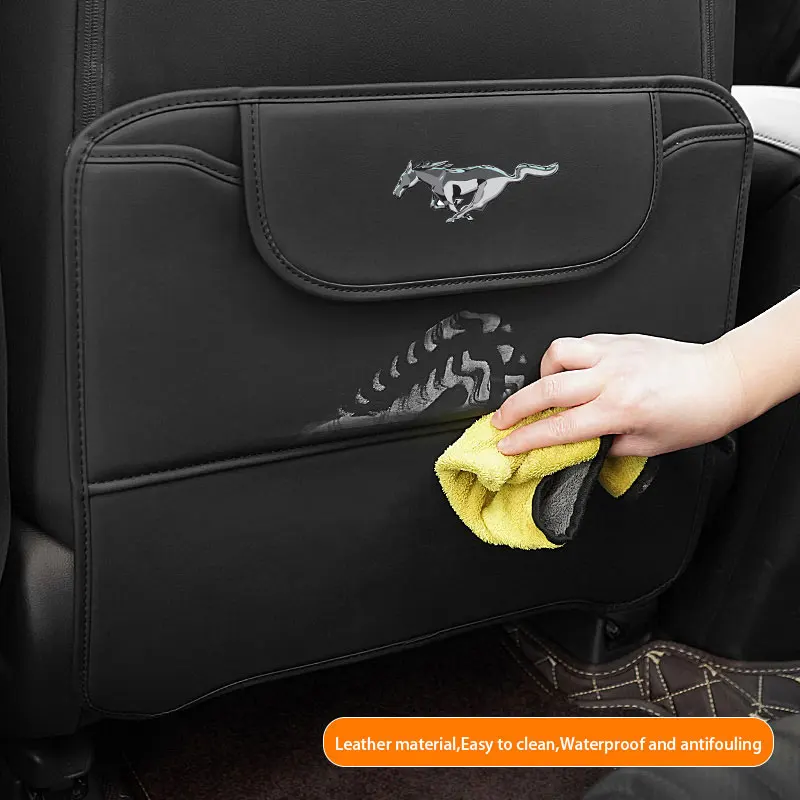Ford mustang GT için 2023 2022 2021 2020 2019 2018 2017 2016 SHELBY Araba koltuğu arka anti-kick pad aşınma önleyici ped Araba Saklama Torbaları