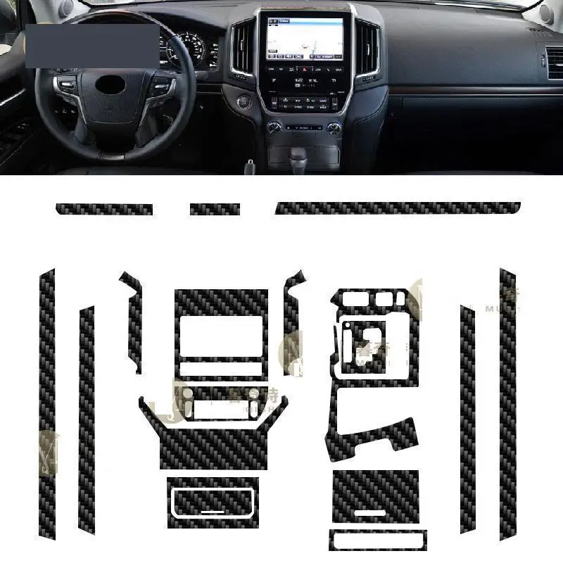 Toyota Land Cruiser 2016 için-2021Car iç karbon fiber film 5D PET Merkezi konsol Anti çizilmeye dayanıklı film Aksesuarları tamir